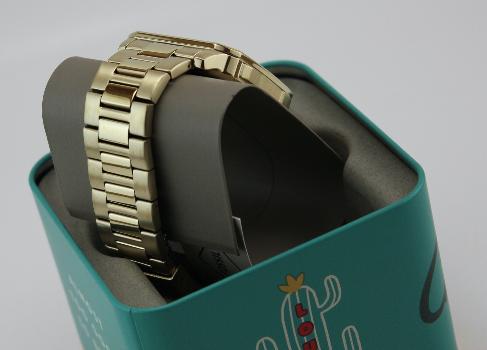 NEW AUTHENTIC FOSSIL INSCRIPTION GOLD GUNMETAL CHRONOGRAPH BQ2656  