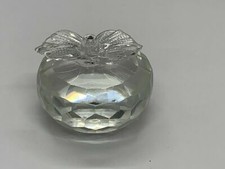 Clear 3D Crystal Apple Shaped Glass Miniature Paperweight Gift