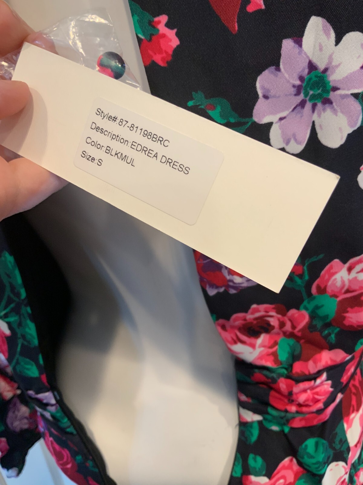 Ronny Kobo Edrea Black, Pink & Purple Floral-Patterned Mini Dress, Size S, NWT!