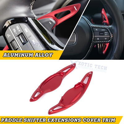 For Honda Civic Acura Integra Red Alloy Add-on Shift Paddle Extension Cover Trim