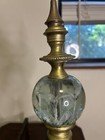 60s Hollywood Regency Fireplace Andirons Zimmerman Art Glass Paperweight Brass — photo 4
