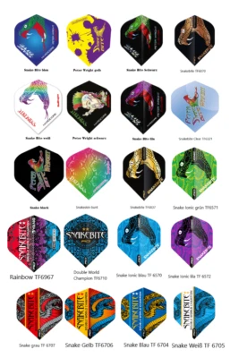 1 Satz, 3st. Red Dragon Peter Wright Flight Snakebite Flights Neu