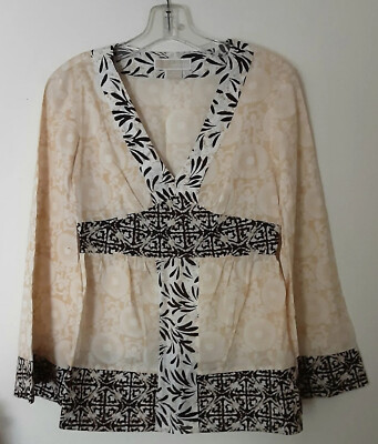 Vtg MICHAEL K0RS Top Blouse Shirt Size P (XS) BATIK Hippie Boho L/S 100% Cotton