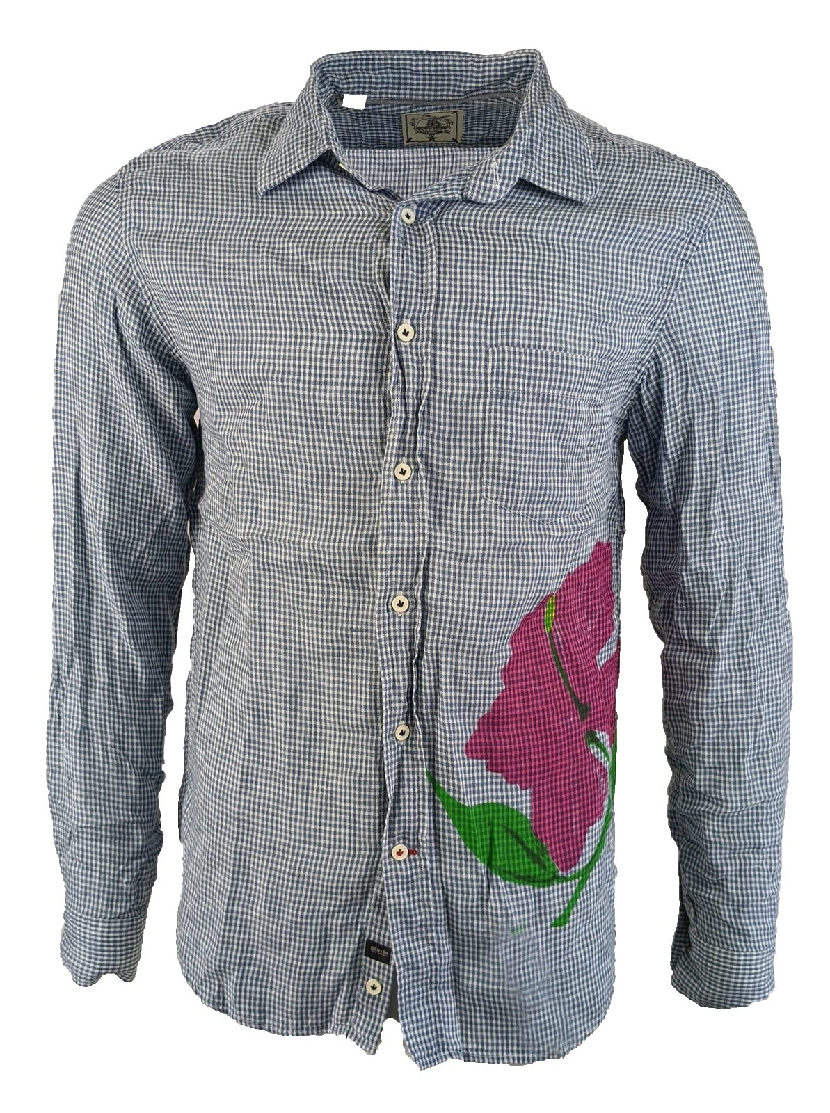 Linen Floral Casual Button-Down Shirts for Men