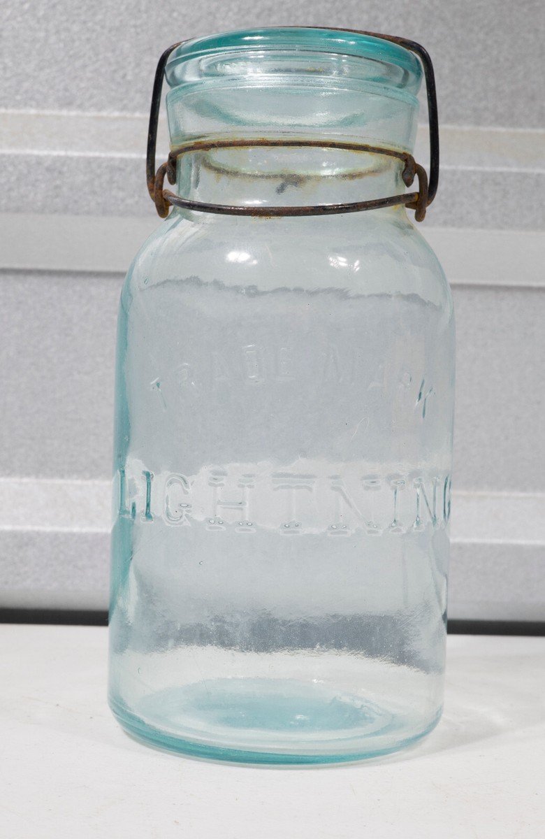 Vintage Trade Mark Lightning Mason Fruit Jar - Quart