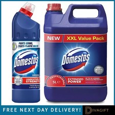 DOMESTOS UNSTOPPABLE UNBEATABLE STRENGTH ORIGINAL THICK BLEACH 750ML 5L NEW