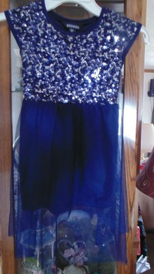 dark blue sequin top