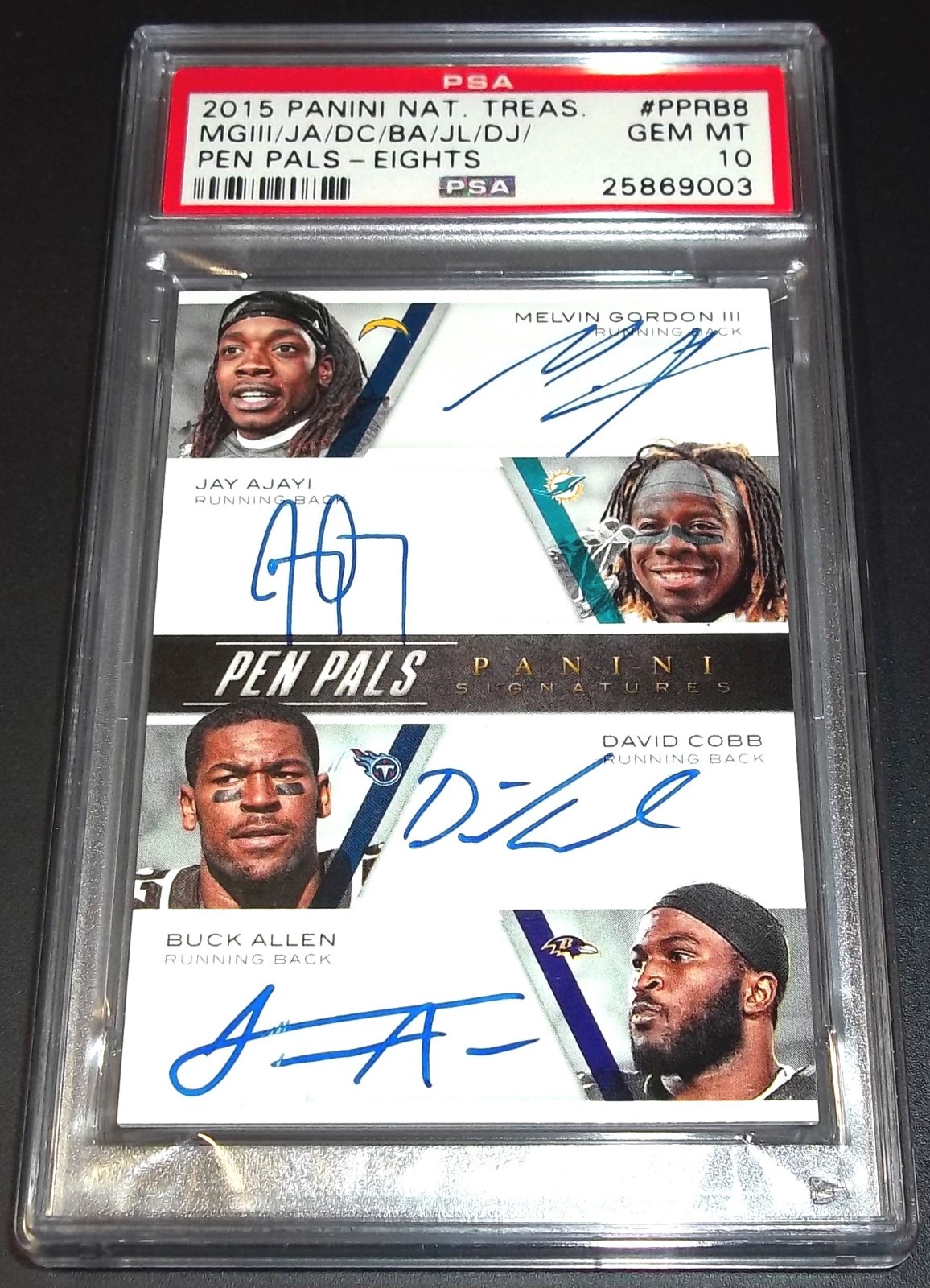 PSA 10 Melvin Gordon Auto Rookie David Johnson Auto Rc Tevin Coleman Auto Rookie