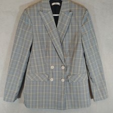 Find Jacket/blazer/coat Womens Designer Grey Checked Size 12 Lined Mod Rocker
