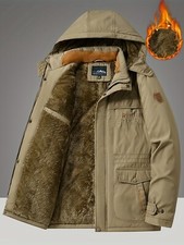 Men's Ultra-Soft Fleece Windbreaker Jacket - Hooded, Weather-Resistant, Stylish