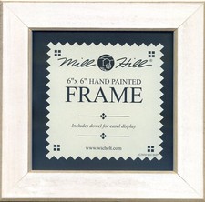Antique White Hand Painted Mill Hill 6 x 6 Wooden Frame GBFRM10