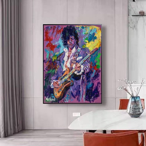 Sale Prince Purple Rain, Handmade Acrylic Painting 36H X 24W WAS $2,495 NOW $995 - Picture 1 of 15