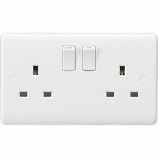 Knightsbridge White Curved Edge Range of Switches and Sockets