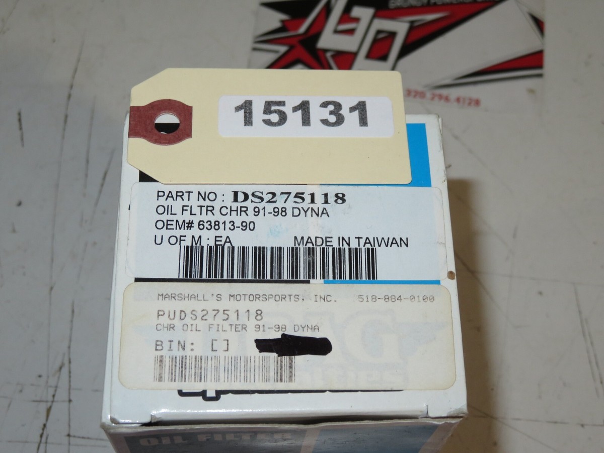 ハーレー　
ドッグボーンライザー Drag Specialties New NOS Oil Filter Spin On Chrome Qty 1