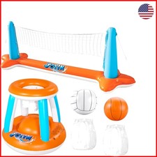 Inflatable Pool Float Set - Volleyball  Basketball Game for Ultimate Summer Fun