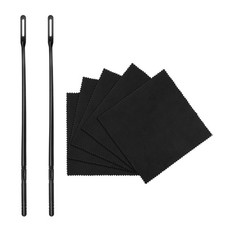 Flute Cleaning Kit with 2 Rods  5pcs Cloth for Inside - Black