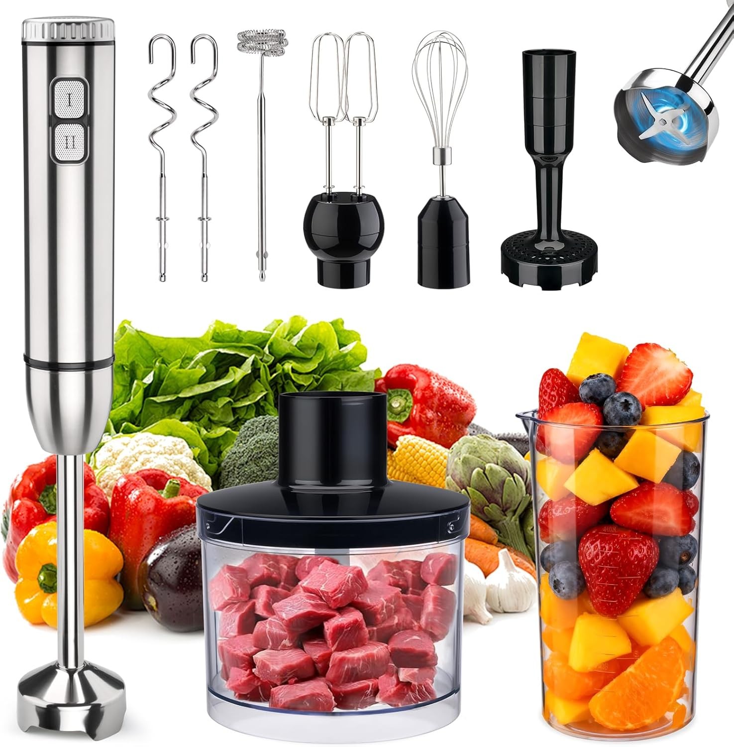 Immersion Blender With Turbo Mode 8-in-1 25-Speed Handheld S