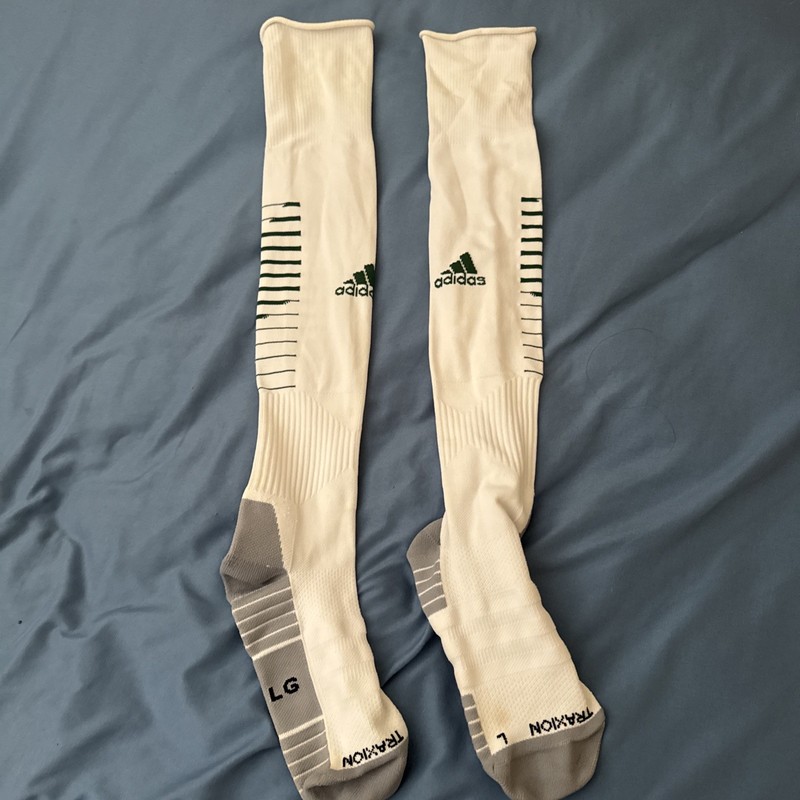 Adidas Soccer Socks Child’s Large White Green