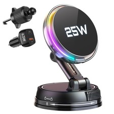 Qi2.2 25W Magnetic Car Charger with Cool Fan, 78 LBS Vacuum Suction