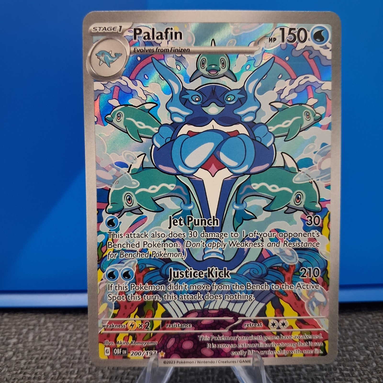 Pokemon TCG Palafin 200/197 2023 Obsidian Flames Illustration Rare Card NM