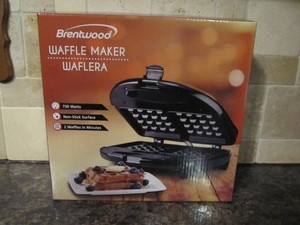 BRENTWOOD ELECTRIC WAFFLE MAKER (NIB) – ITEM #TS-243