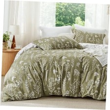 Comforter Set - Olive Green Bed Set, 3 Pieces California King 02 - Olive Green