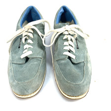 Vintage 1960s 70s Striker Blue Suede Bowling Shoes Women s 5 Steel Shank