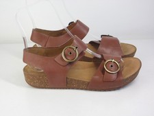 Hotter Tourist Sandals Brown Tan Leather Size 5.5 UK Wide Fit EXF Comfort