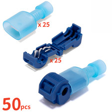 50PCS T-Tap 16-14AWG Wire Terminals Cable Quick Splice Crimp Connectors Kit US