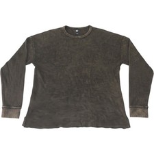 NSF Clothing Thermal Long Sleeve Shirt Mens XL Dark Brown Waffle Knit USA Made