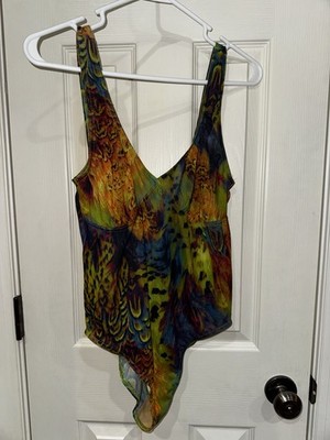 Kiniki Women's Tan Through 1 Pc Swim Wear Size 12 Mesh