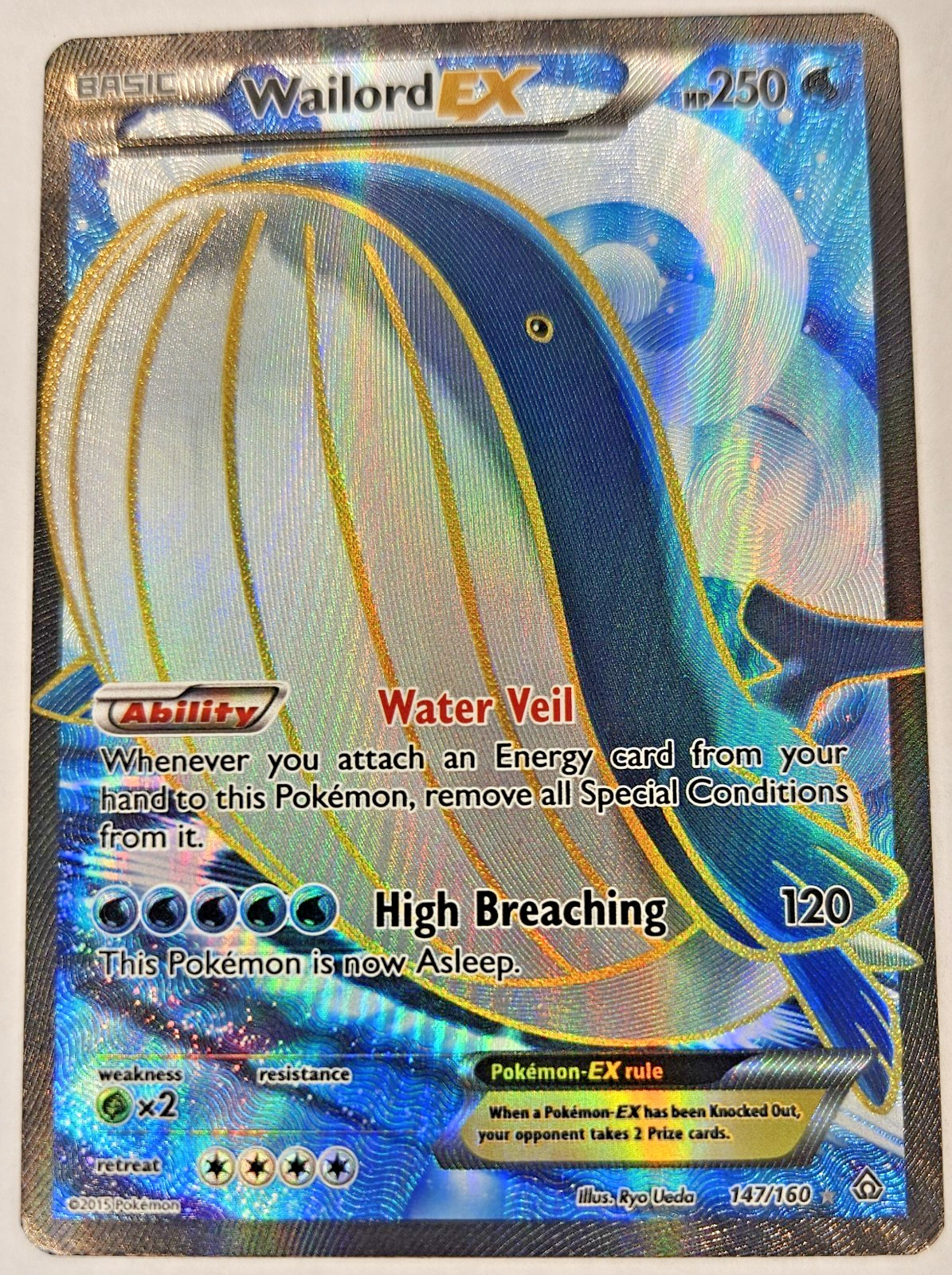 Wailord EX (147 Full Art) 147/160 XY - Primal Clash - NM Or Better