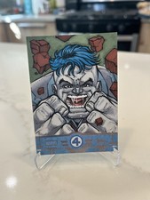 2026 Topp Finest Fantastic Four Grey Hulk 1/1 Original Sketch Card Artist Signed