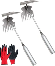 Dual-Head Weed Puller Tool, 2 Pack Heavy Duty Weeder Tool & Weed Remover, Garden