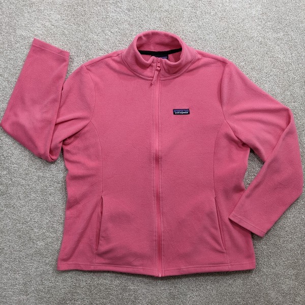Patagonia Womens Fleece Jacket Large Pink Micro D Full Zip Soft Outdoor Warm L