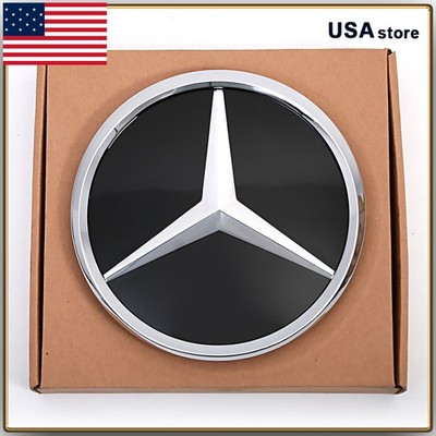 Silver Front Grille Mirror Emblem Badge For Mercedes Benz 2015-2019 GLC GLE GLS.