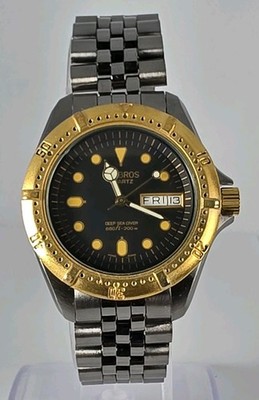 HELBROS DEEP SEA DIVER MEN'S STAINLESS ST WATER RESISTAN 200M
