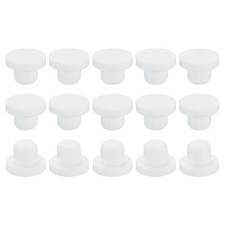 15Pcs, Silicone Rubber Solid Plug Soft Flexible Stopper for 11-12mm Hole White