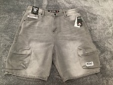 Ecko Unltd Shorts Mens 38 Inseam 10  Baggy Fit Gray Denim Pockets Casual Y2K NEW