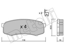METELLI Bremsbeläge Satz Hinten Bremsklötze für TOYOTA LAND CRUISER 90 (J9)