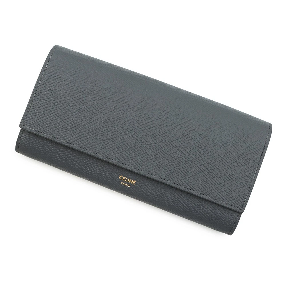 Celine — CELINE Large flap wallet Leather Medium Gray 10B563BEL