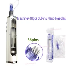 Micro Pen Mesotherapy Gun with 10Pcs 36Pins Replacement Needles Cartridges Tips