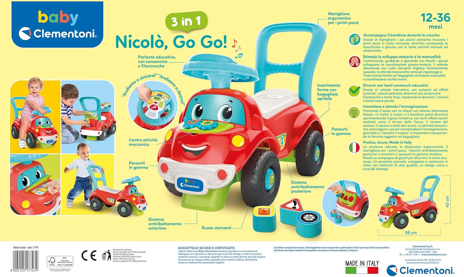 Nicolò Go Go 3 in 1 - Macchinina per Bambini foto 3