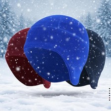 Winter Helmet Liner Skull Cap Warm Cycling Cap with Ear Flaps Thermal Hat Beanie
