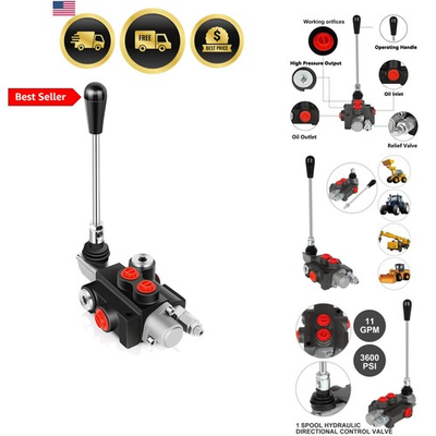 #ad Hydraulic Flow Control Valve 1 Spool 11 GPM G Ports Adjustable Relief Lever H... $111.19