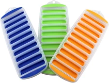3-Pack Silicone Ice Stick Trays for Water Bottles – BPA-Free, Easy Multicolor