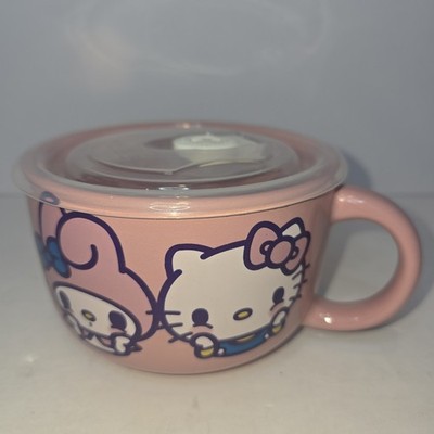 Hello Kitty and Friends 20oz. Soup Bowl Cereal Ceramic Mug w/Pressure Vented Lid