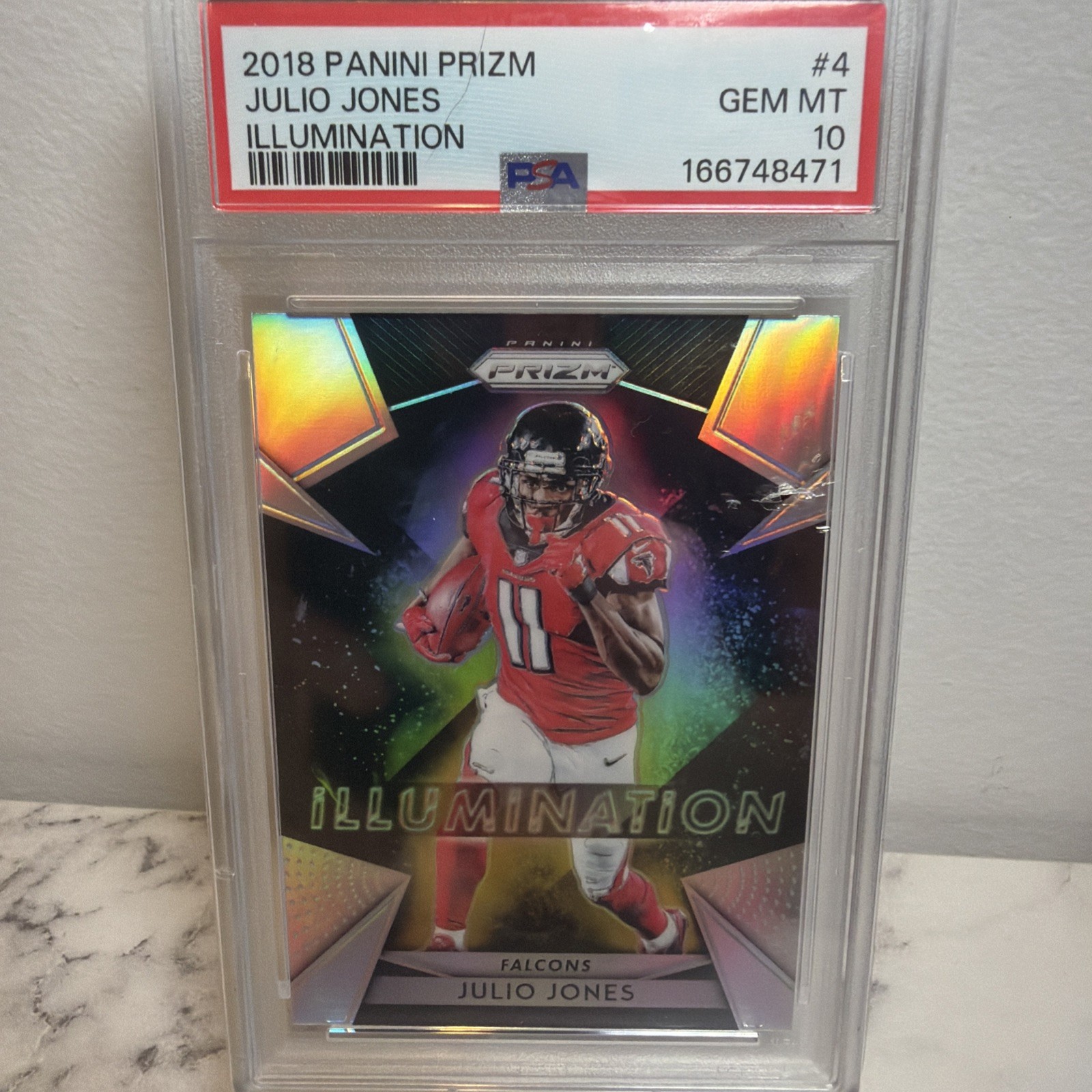 2018 Panini Prizm #4 Julio Jones Illumination Prizm PSA 10 view 1