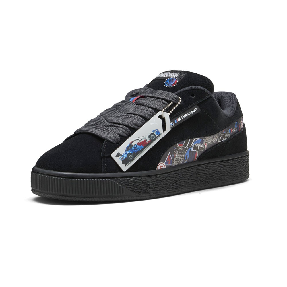 PUMA Bmw M Motorsport Suede Xl Sticker Lace Up Mens Black Sneakers