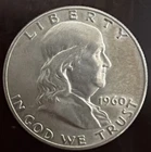 1960 Franklin Half Dollar 90% Silver  VERY FINE DETAILS